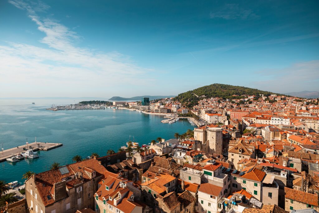 A high angle view of Split, Dalmatia, Croatia